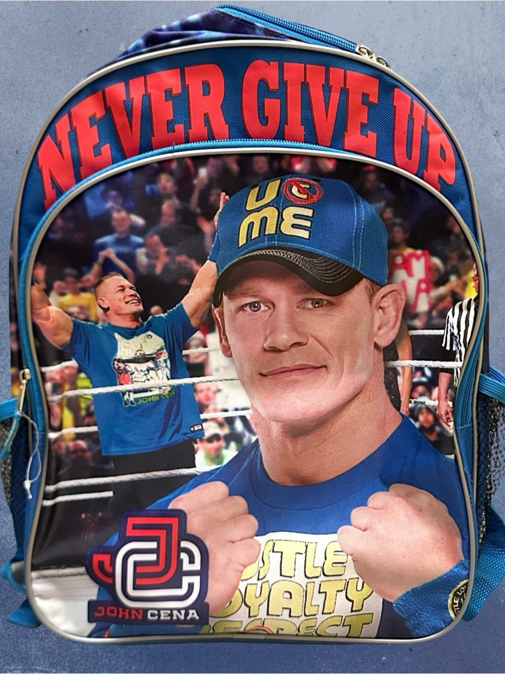 WWE John Cena Blue 'Never Give Up' Kids Backpack